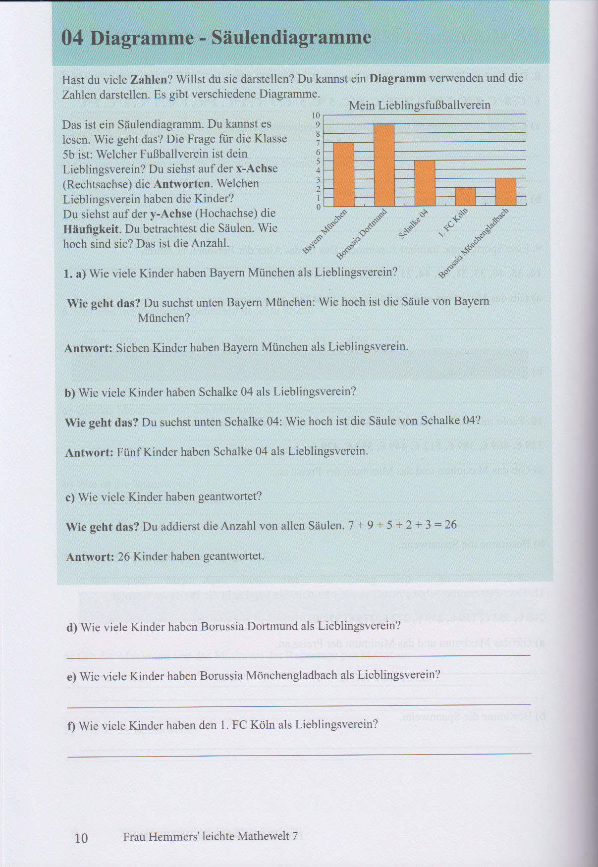Frau Hemmers' leichte Mathewelt Band 7 Seite 10