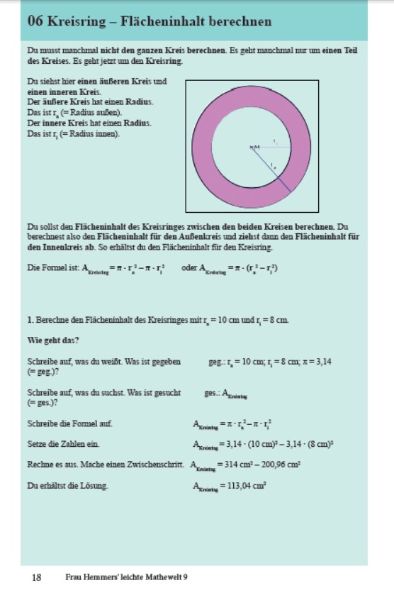Probeseite aus Frau Hemmers' leichte Mathewelt Band 9 (S. 18)